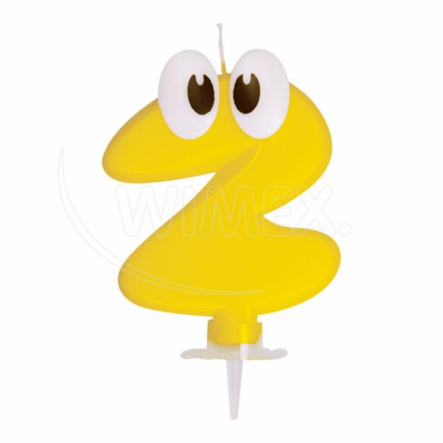 Číslová sviečka so stojančekom "2" 80mm [1 ks]