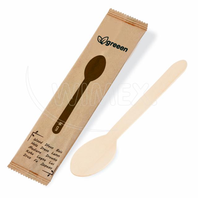 Lyžica (drevo FSC 100%) 16cm jednotlivo balená [100 ks]