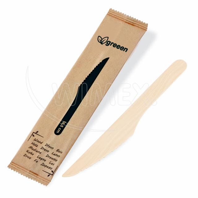 Nôž (drevo) 16,5cm jednotlivo balený [100 ks]