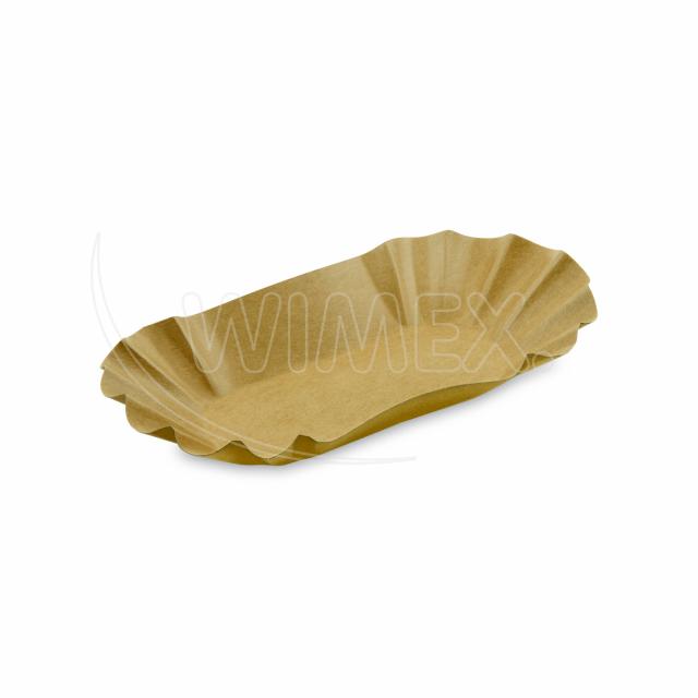 Papierová miska (FSC Mix) nepremastiteľná oválna kraft 17,5 x 10,5 x 3 cm [250 ks]