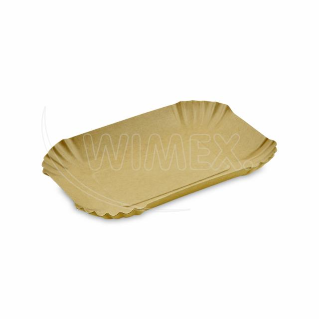 Papierová miska (FSC Mix) nepremastiteľná hranatá kraft 18 x 13 x 3 cm [250 ks]