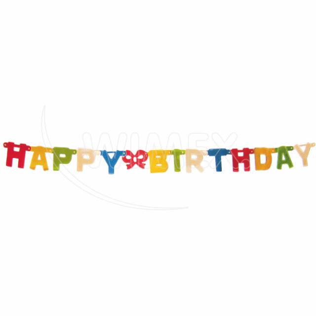 Girlanda s nápisom (PAP/ALU) "HAPPY BIRTHDAY" 11cm x 1,5m [1 ks]