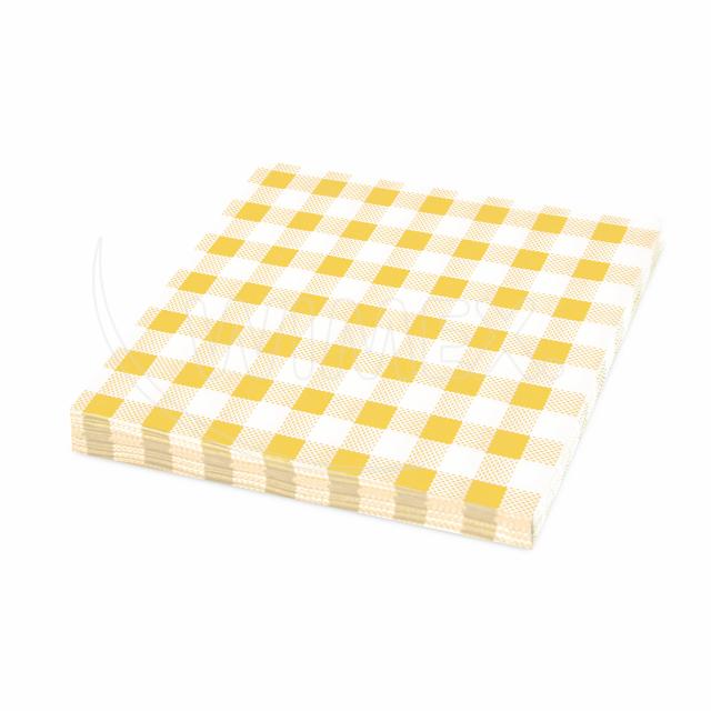 Obrúsok (PAP FSC Mix) 1vrstvý Karo žltý 33 x 33 cm [100 ks]