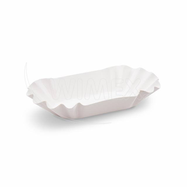 Papierová miska (FSC Mix) nepremastiteľná oválna biela 17,5 x 10,5 x 3 cm [250 ks]