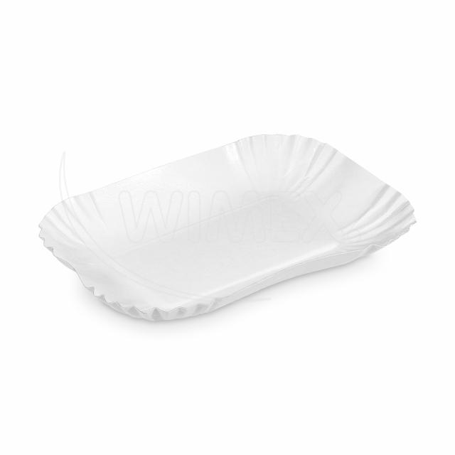 Papierová miska (FSC Mix) nepremastiteľná hranatá biela 17,5 x 13 x 3 cm [250 ks]