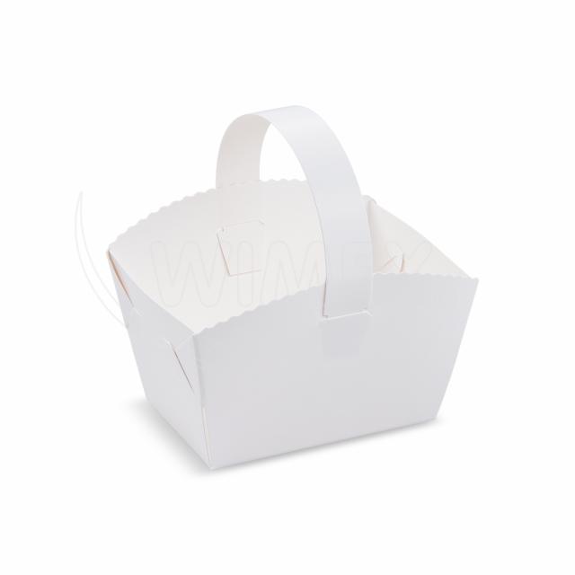 Svadobné košíčky (PAP-Recy) s uškom biely 10 x 8 x 6 cm [50 ks]