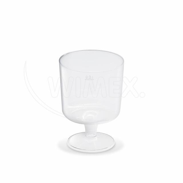 Pohár kryštál (PS) na stopke Ø72mm 0,2L [10 ks]
