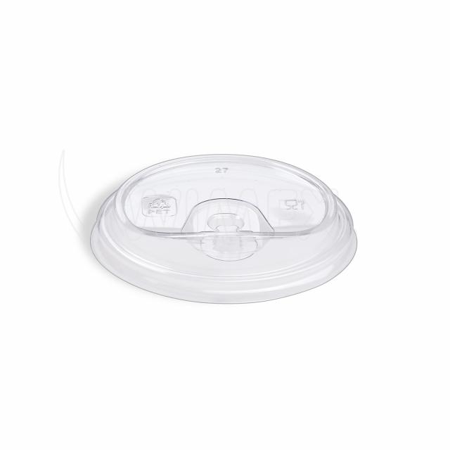 Viečko s otvorom na pitie (rPET) priehľadné pre pohár Ø90mm [100 ks]