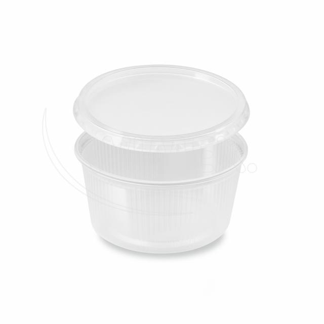 Miska (PP) okrúhla priehľadná 250ml + viečko [5 x 50 sád]