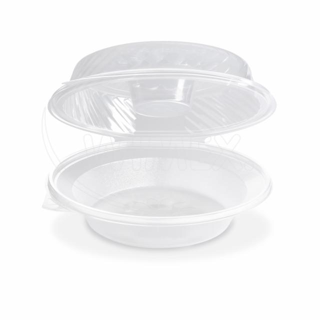 Šalátová miska (PP) Ripboxx Greens s viečkom na dressing misku priehľadná 1600ml [25 ks]